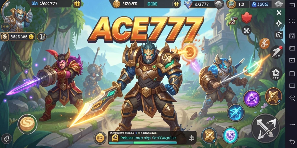 Tampilan gameplay menegangkan di ACE777 yang menggambarkan pertempuran epik.