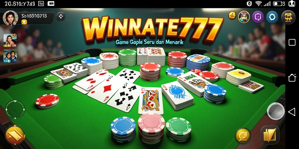 Tampilan gameplay Gaple yang seru di WINRATE777.